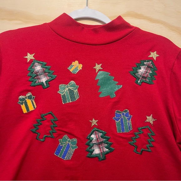 WOMEN'S HOLIDAY TIME RED VINTAGE CHRISTMAS SHIRT LONG-SLEEVE SIZE small - Picture 3 of 8